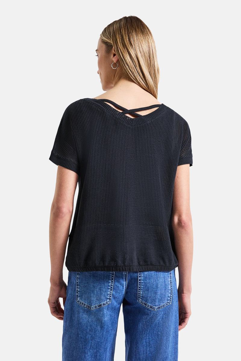 Top (korte mouwen) blauw - STREET ONE