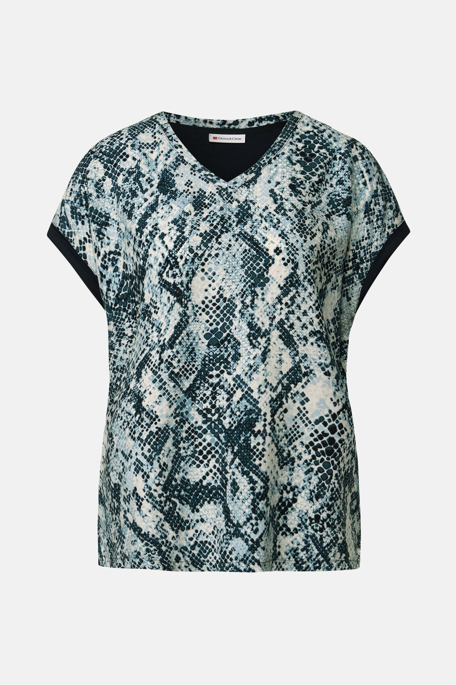 Multikleurig T-shirt met korte mouwen van Street One, slangenprint.