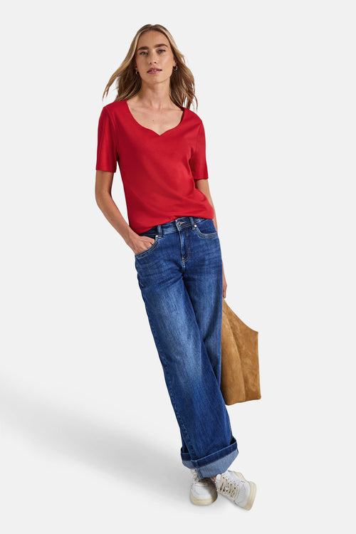 Top uni manches courtes rouge - STREET ONE