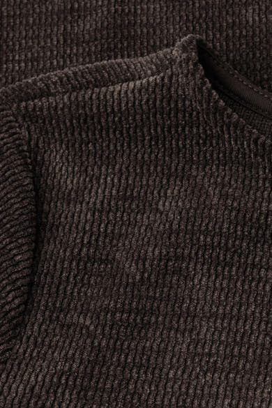 Top met lange mouwen bruin van Street One, in getextureerd en geribd breisel.