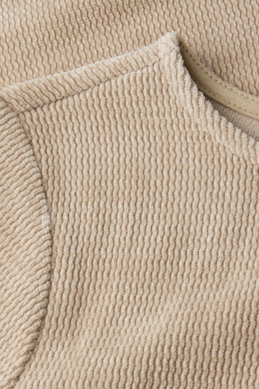 Top met lange mouwen beige van Street One in zachte ribtextuur, comfortabele pasvorm.