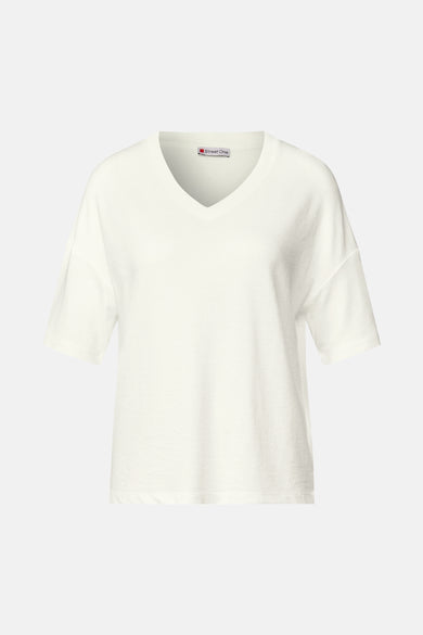 Trui met V-hals wit - STREET ONE