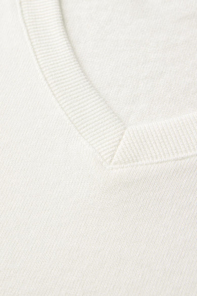 Trui met V-hals wit - STREET ONE