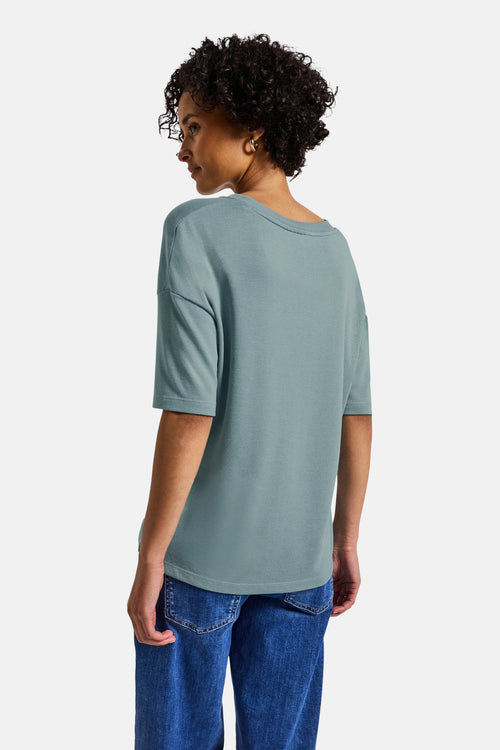 Trui met V-hals blauw - STREET ONE