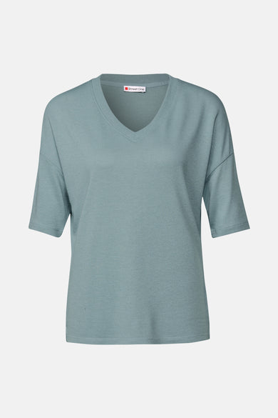 Trui met V-hals blauw - STREET ONE