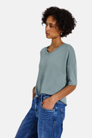 Trui met V-hals blauw - STREET ONE