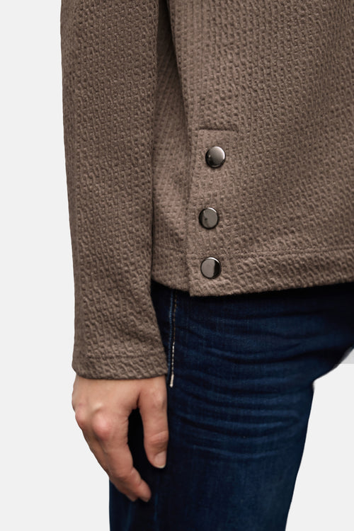 Top uni manches longues brun - STREET ONE
