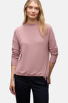 Pull col rond rose van STREET ONE, avec cordon de serrage à la taille et manches longues.