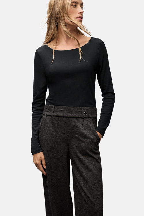 Top uni manches longues noir - STREET ONE