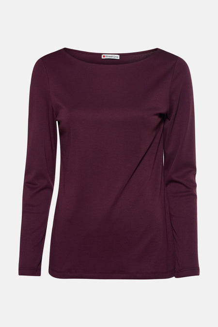 Top met lange mouwen rood van Street One, in getextureerde stof.
