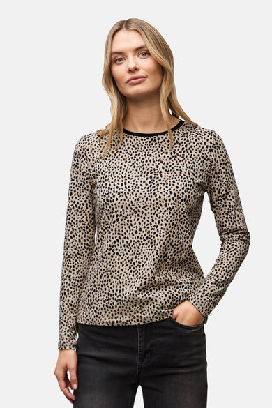 Multikleuren top met lange mouwen van Street One, met gespikkeld patroon.