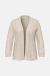 Gilet beige de STREET ONE, ouvert avec manches 3/4 et texture tricotée.