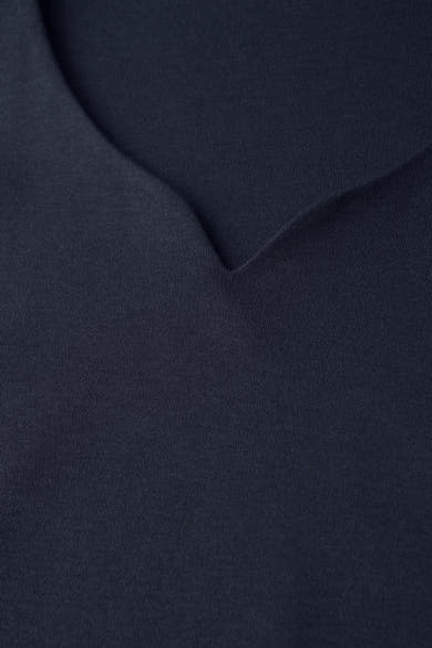 Blauw T-shirt met korte mouwen van STREET ONE, van effen, fijn gestructureerde stof.