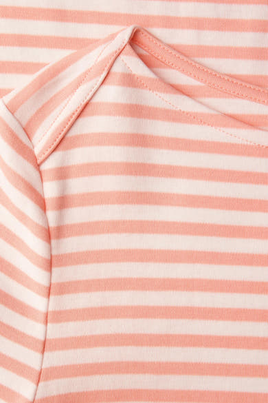 T-shirt à manches longues rose par STREET ONE, motif rayé horizontal, détail de couture à l'encolure.