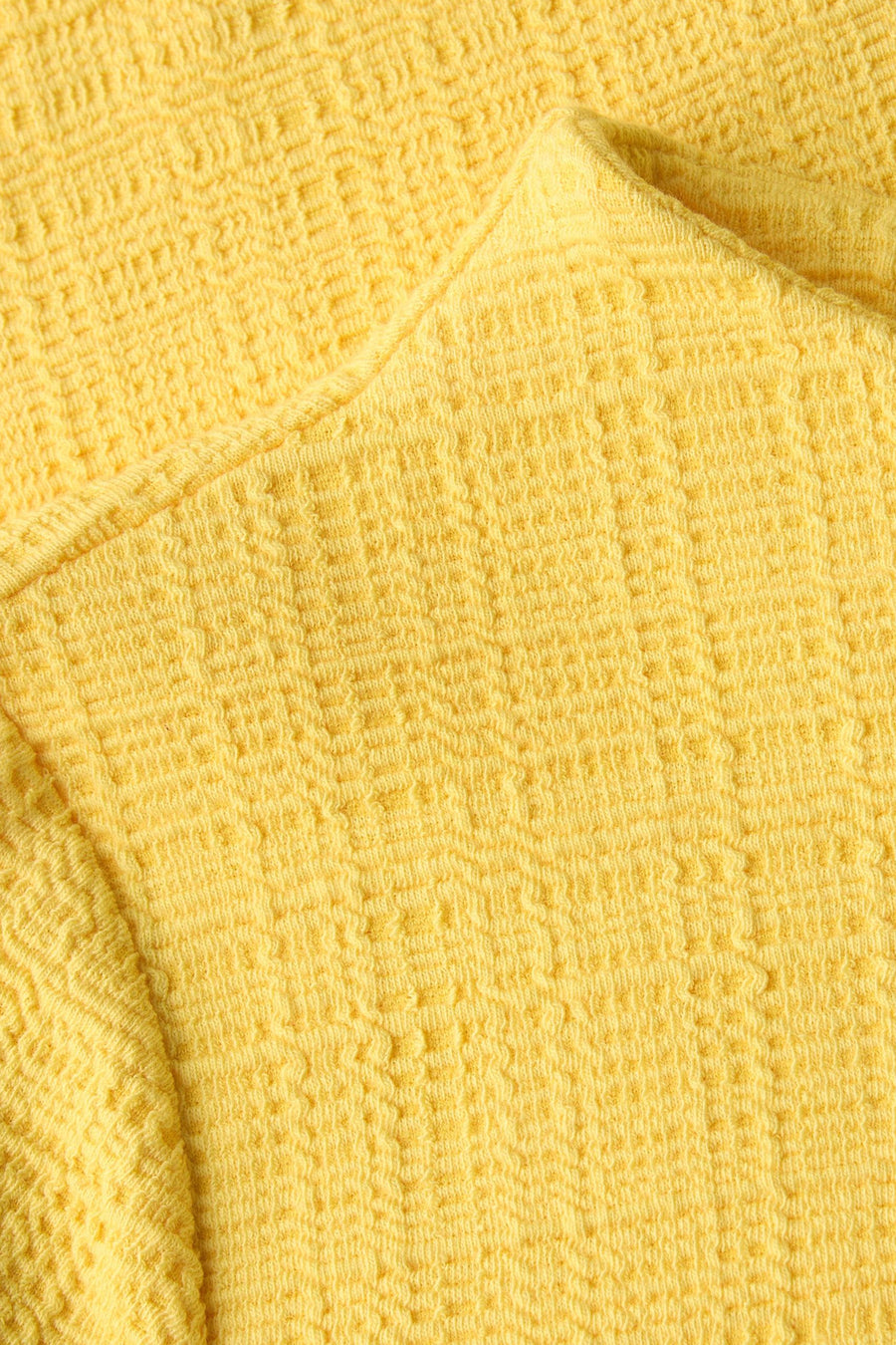 T-shirt à manches longues jaune de STREET ONE, texture gaufrée.
