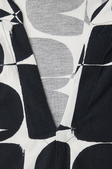 Multikleurig overhemd met lange mouwen van Street One, zwart-wit abstract grafisch patroon.