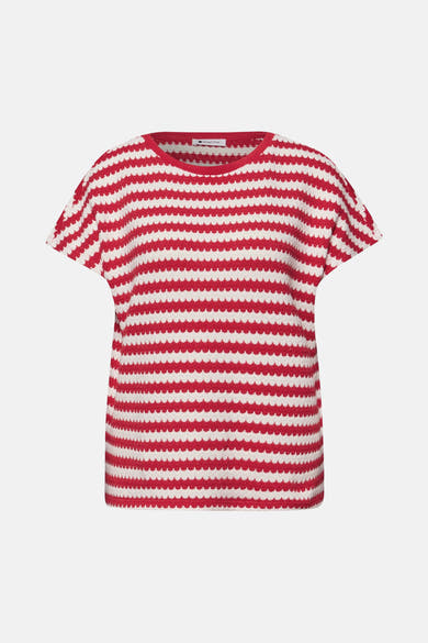 Multikleur T-shirt van Street One met een gestreept patroon en korte mouwen.