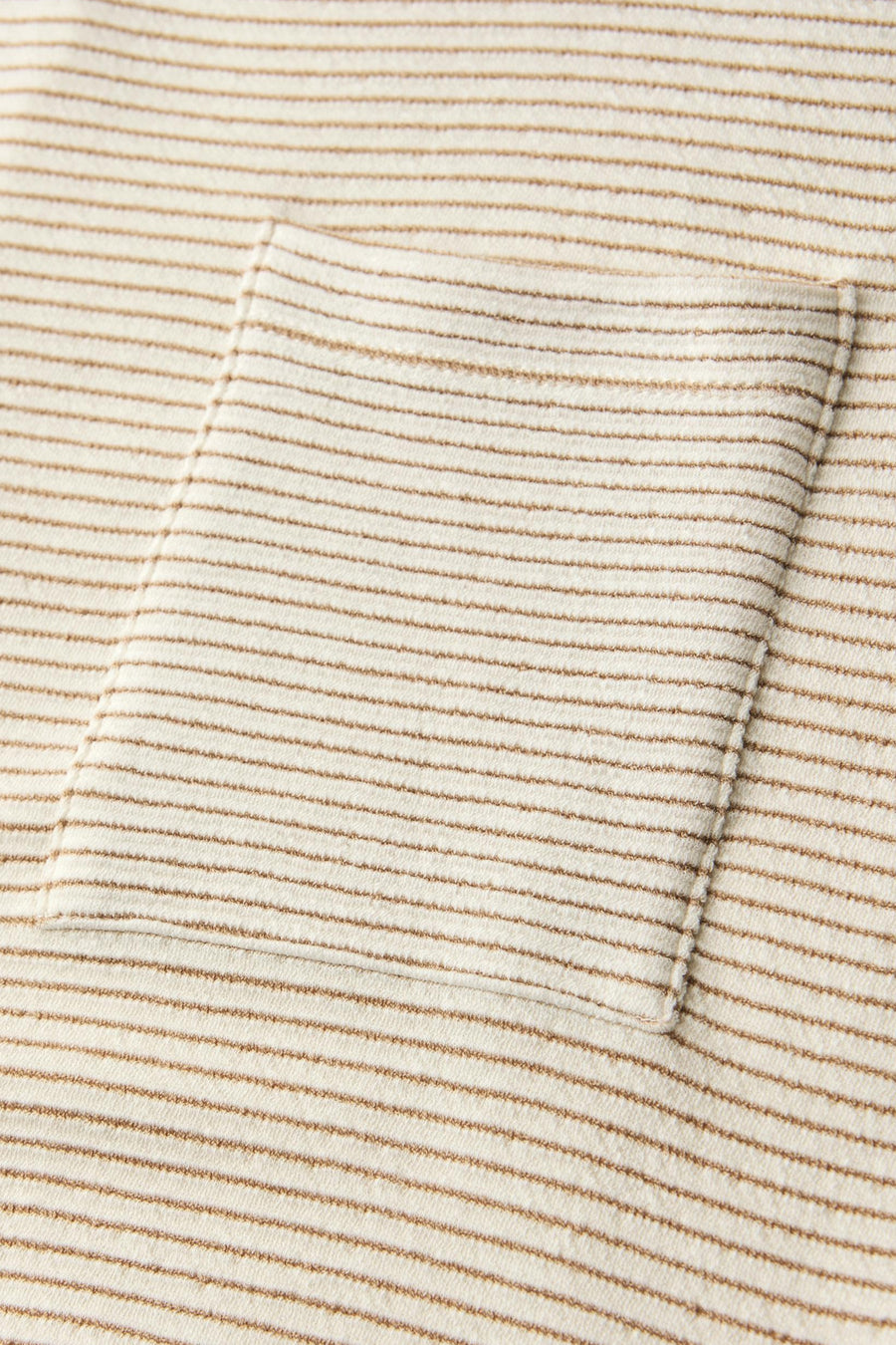 Beige gestreept T-shirt van Street One met een opgestikte borstzak.