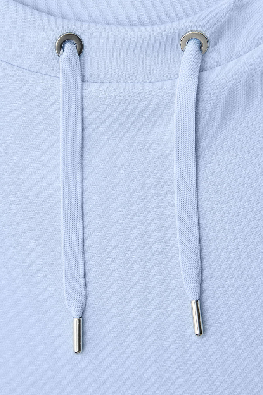 Blauwe sweater van STREET ONE, met trekkoorden en metalen oogjes.