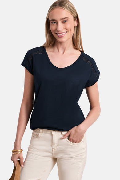 Top (korte mouwen) blauw - STREET ONE