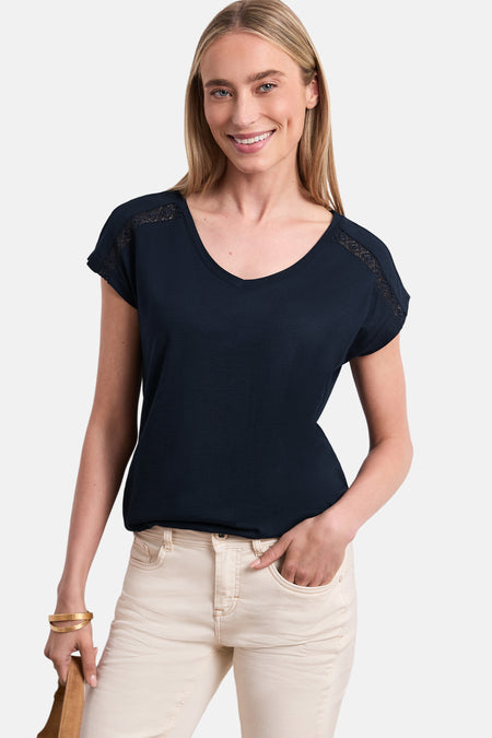 Top uni manches courtes bleu - STREET ONE