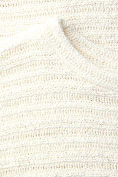 Wit trui van STREET ONE met een gebreide textuur van horizontale ribbels.