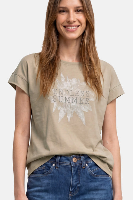 T-shirt (korte mouwen) beige - STREET ONE
