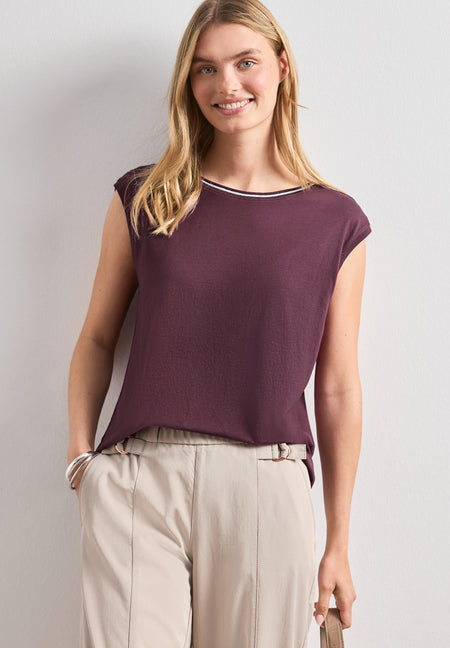 Top uni manches courtes rouge - STREET ONE