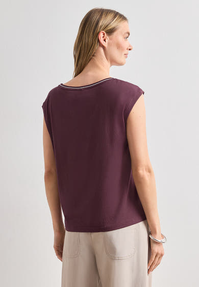 Top uni manches courtes rouge - STREET ONE