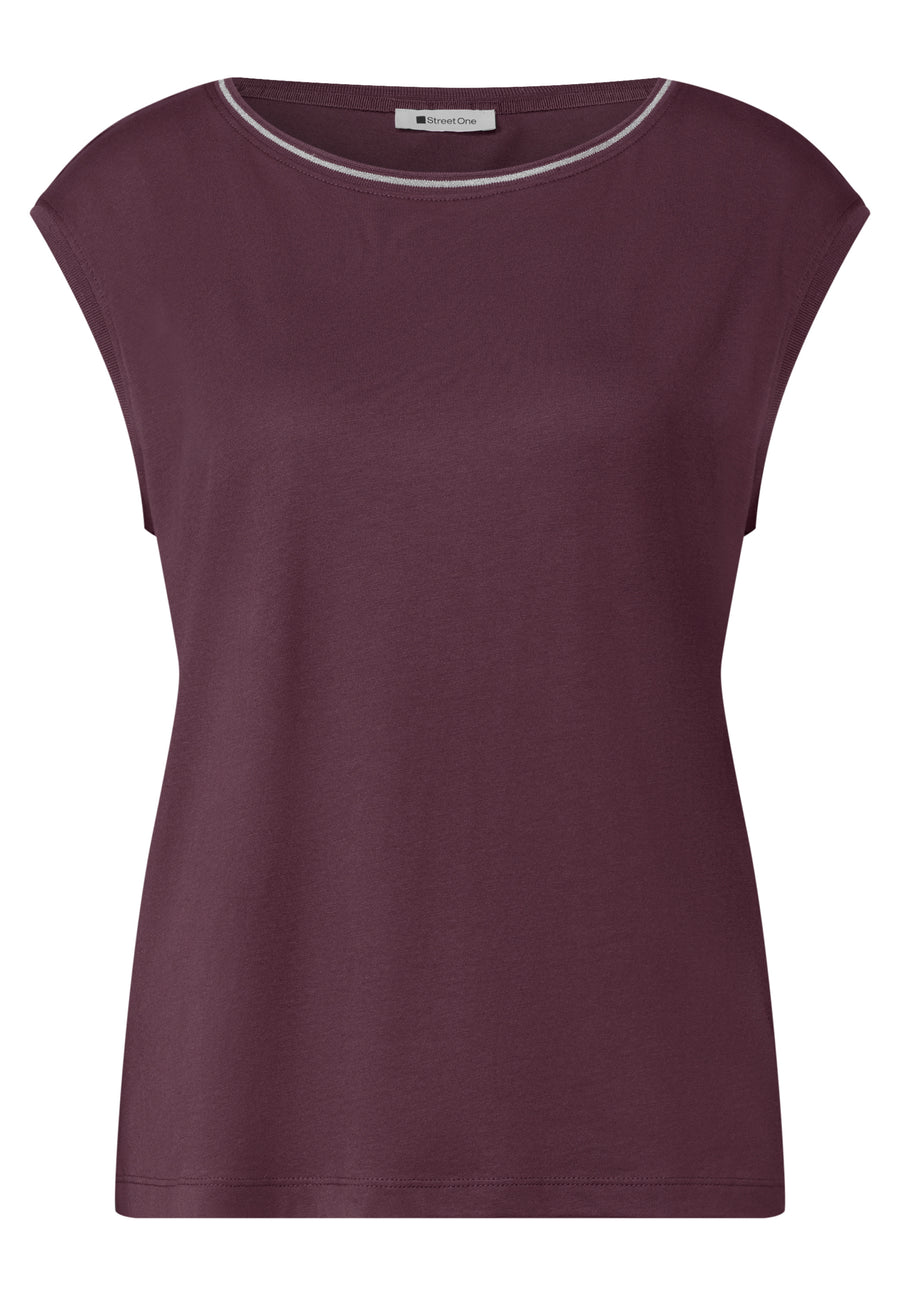 Top uni manches courtes rouge - STREET ONE