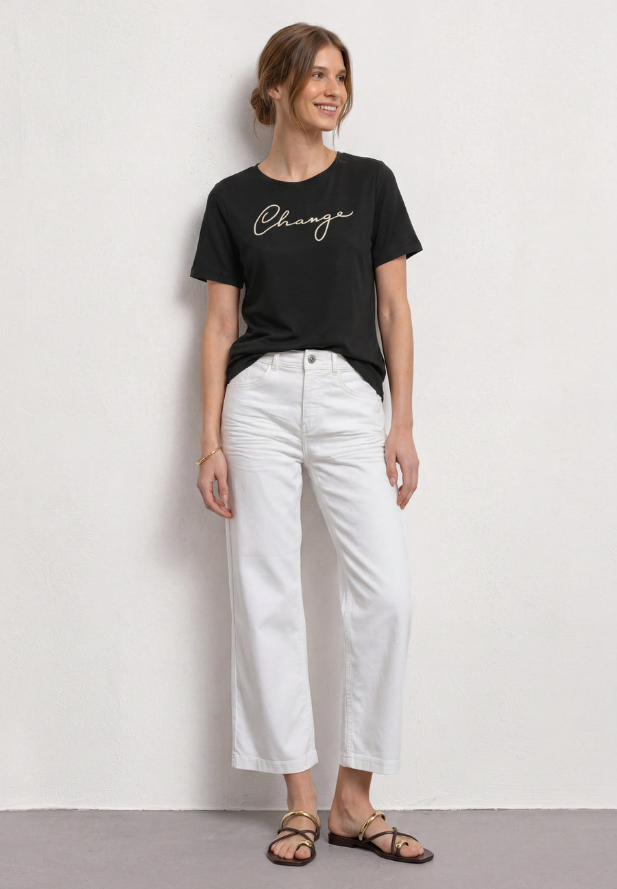 Top uni manches courtes noir - STREET ONE