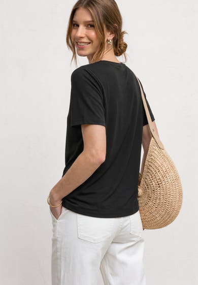 Top uni manches courtes noir - STREET ONE