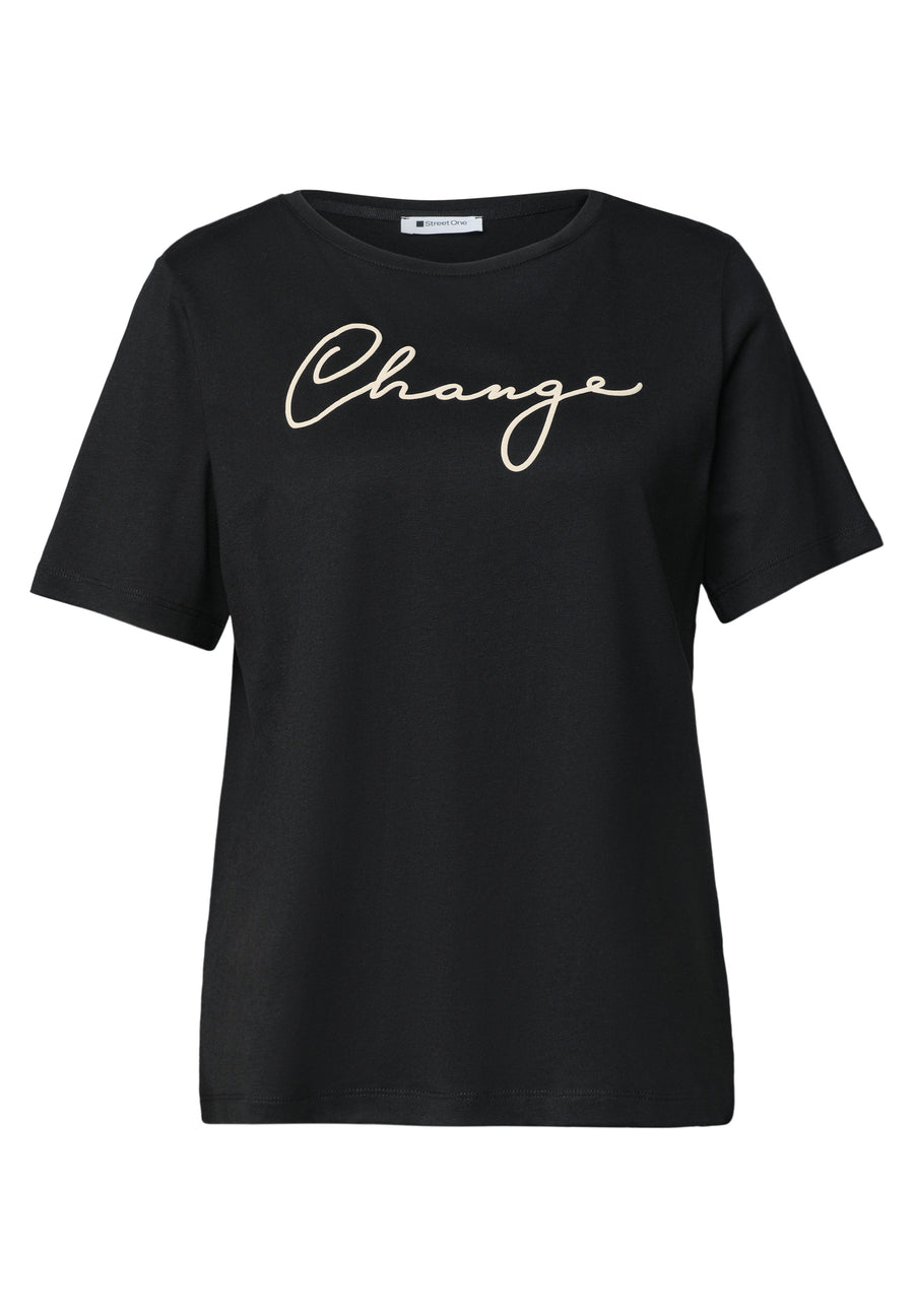 Top uni manches courtes noir - STREET ONE