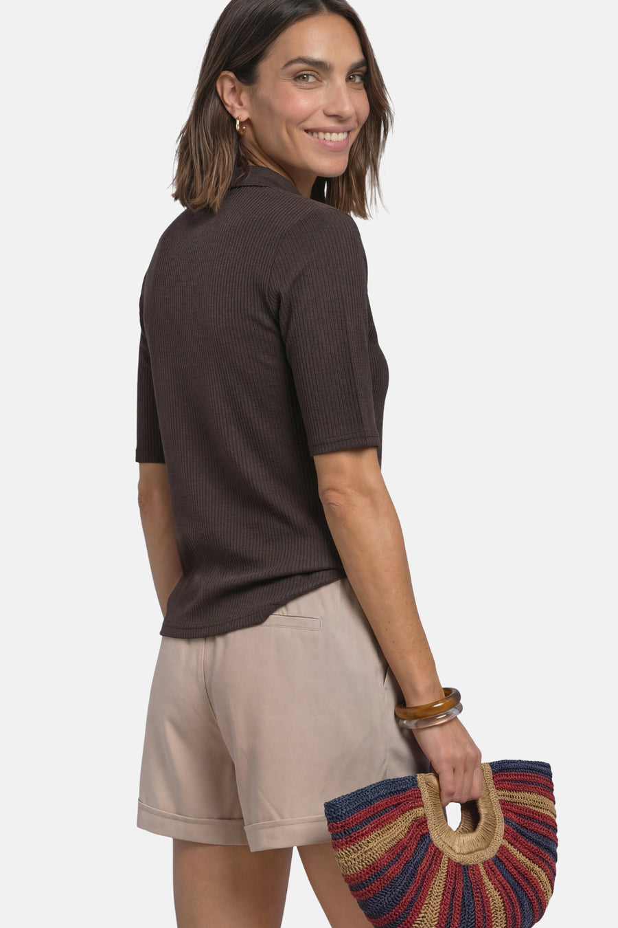 Top uni manches courtes brun - STREET ONE