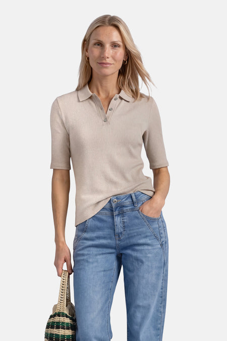 Top uni manches courtes beige - STREET ONE