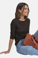 Top uni manches longues brun - STREET ONE