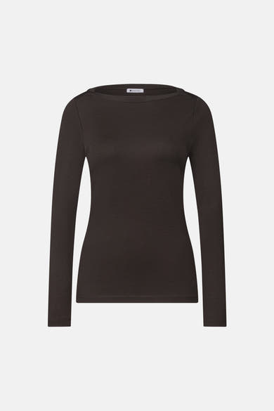 Top uni manches longues brun - STREET ONE