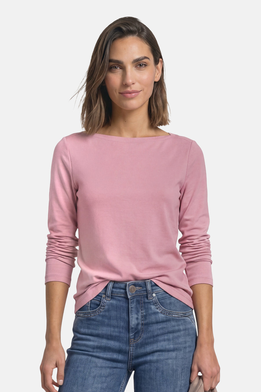 Top uni manches longues rose - STREET ONE