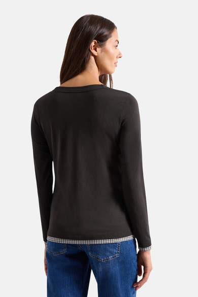 Top uni manches longues brun - STREET ONE