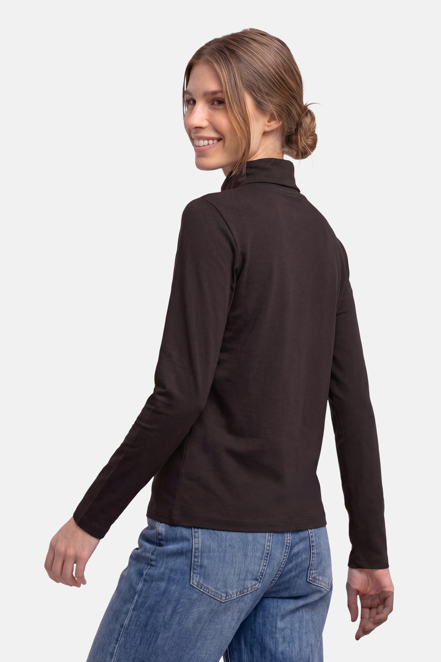 Top uni manches longues brun - STREET ONE