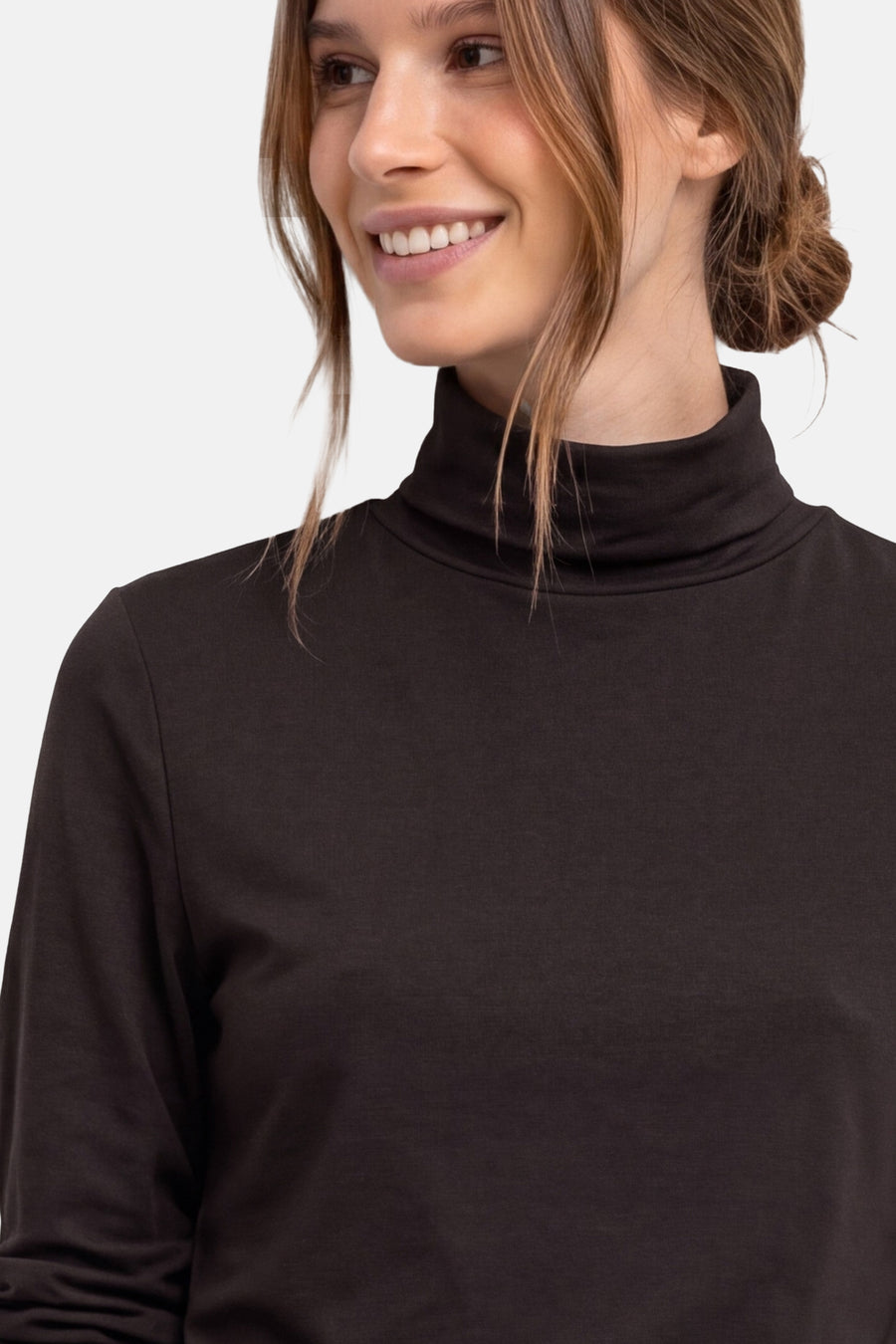 Top uni manches longues brun - STREET ONE