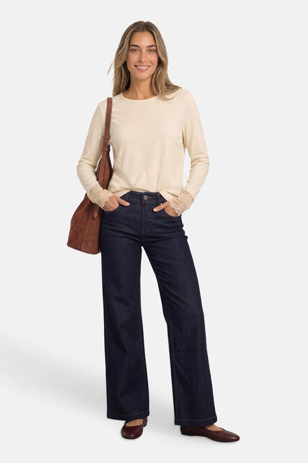 Top uni manches longues beige - STREET ONE