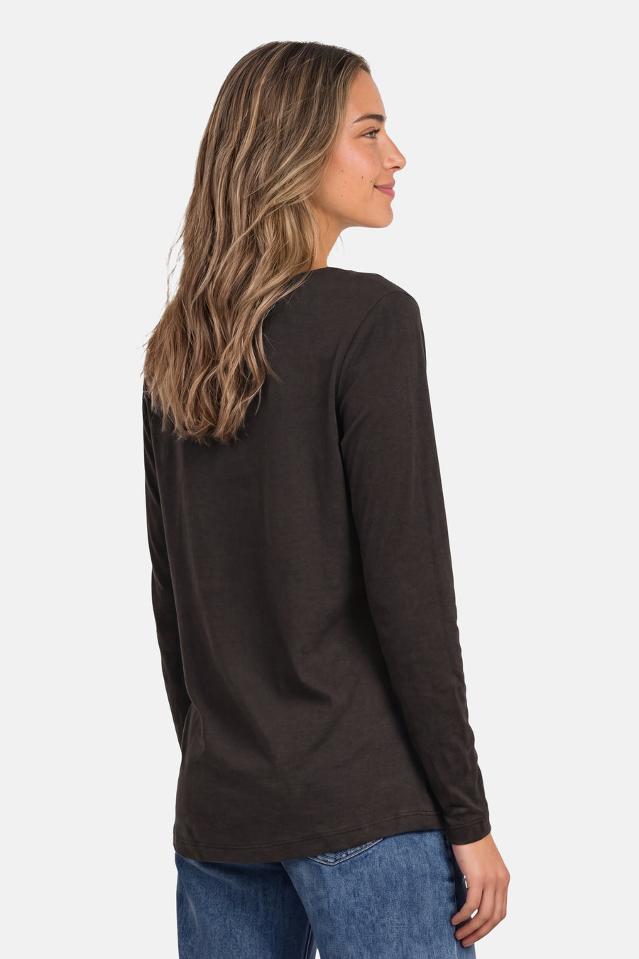 Top uni manches longues brun - STREET ONE