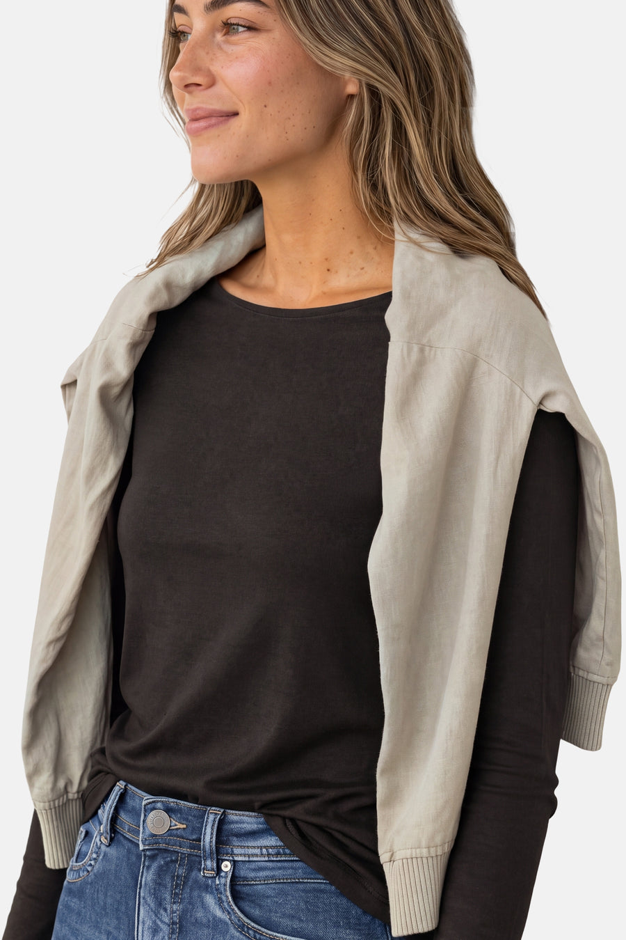 Top uni manches longues brun - STREET ONE