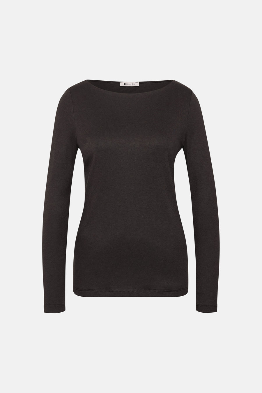 Top uni manches longues brun - STREET ONE
