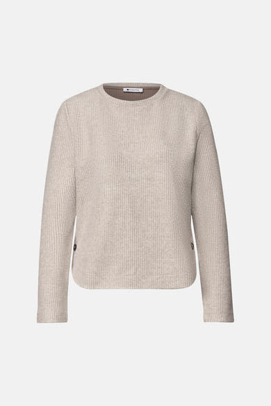 Top uni manches longues beige - STREET ONE