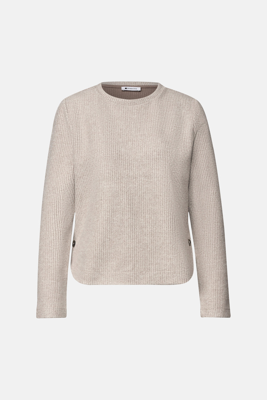 Top uni manches longues beige - STREET ONE