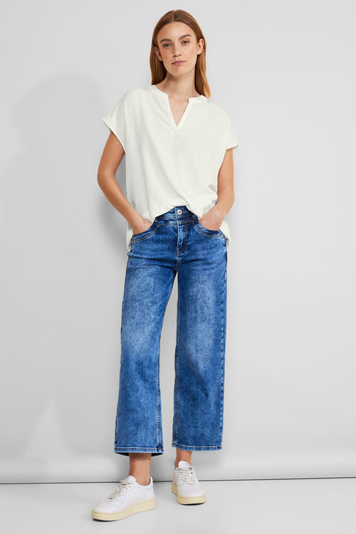 Blouse (korte mouwen) Wit - STREET ONE