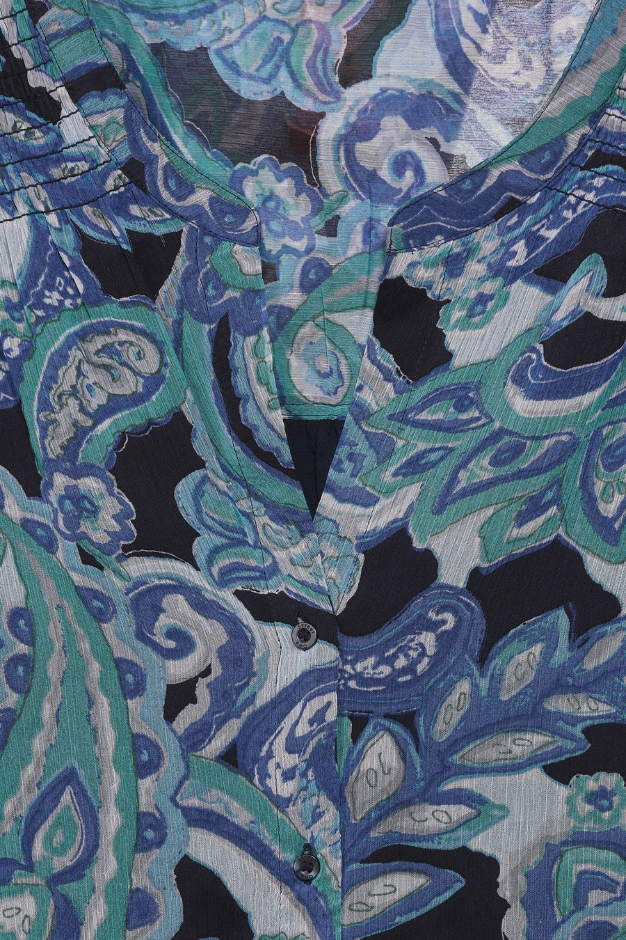 Multikleurig overhemd met lange mouwen van Street One met paisley-motief en decoratieve knopen.