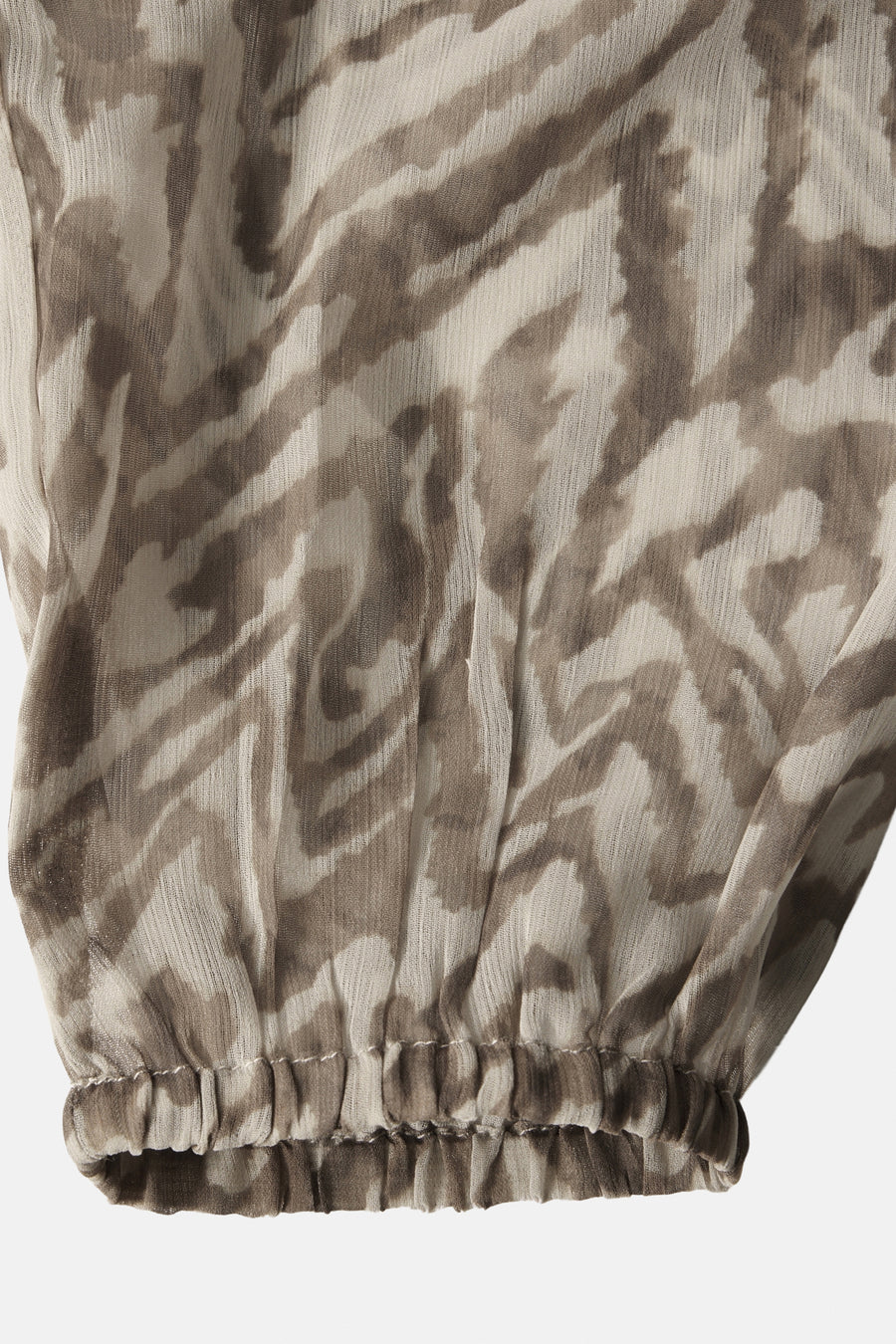 Beige blouse met lange mouwen van STREET ONE, zebraprint, vloeiende en elastische stof aan de mouw.